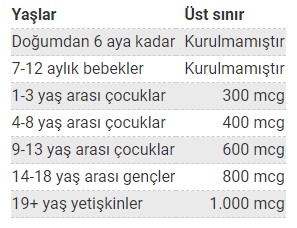 Folat Nedir ve Ne İşe Yarar? 3 Folat Üst Sınır